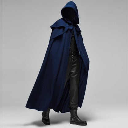 Hooded Cloak with Cape Shoulder Capelet and Decorative Trim for Gothic Costume — photo 3
