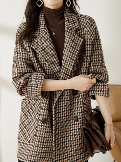 Women's Wool-Effect Houndstooth Blazer Coat — photo 1
