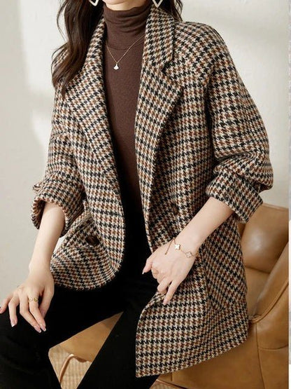 Women's Wool-Effect Houndstooth Blazer Coat — photo 2