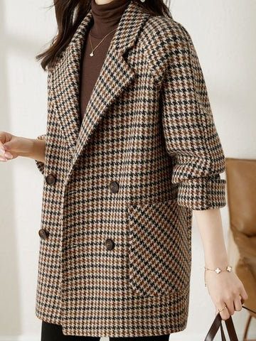 Women's Wool-Effect Houndstooth Blazer Coat — photo 3