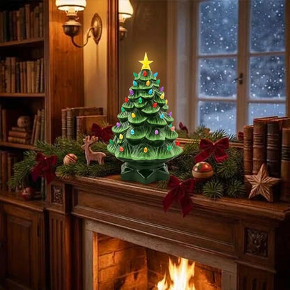 Illuminated Christmas Tree Lamp – miniature, resin, star accent — photo 2