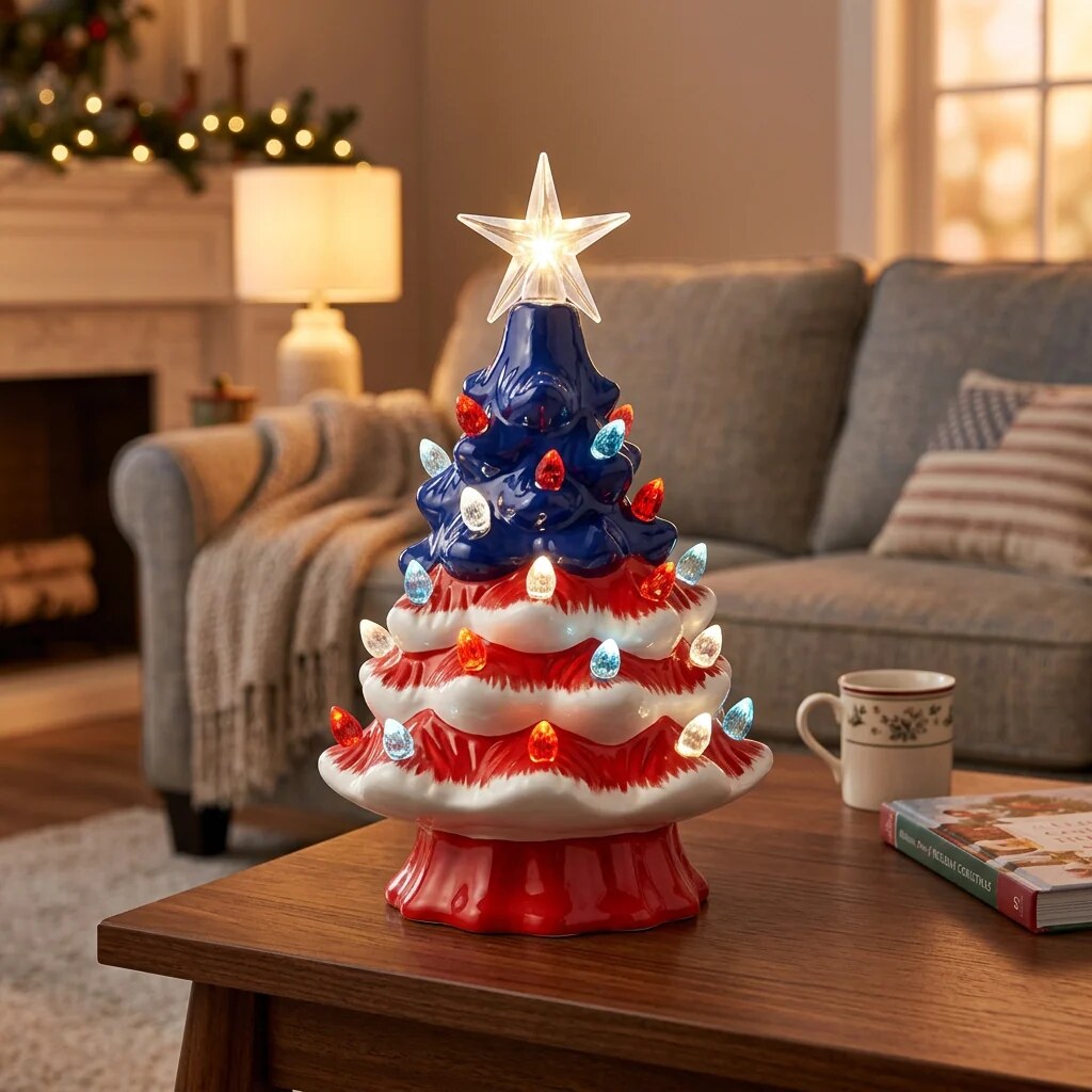 Illuminated Christmas Tree Lamp – miniature, resin, star accent — photo 6