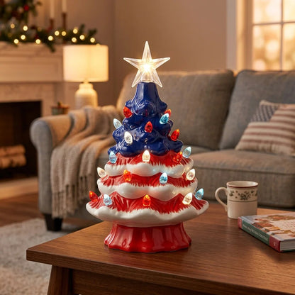 Illuminated Christmas Tree Lamp – miniature, resin, star accent — photo 6