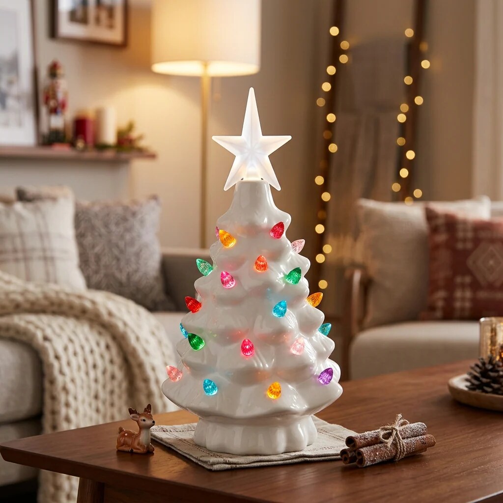 Illuminated Christmas Tree Lamp – miniature, resin, star accent — photo 7
