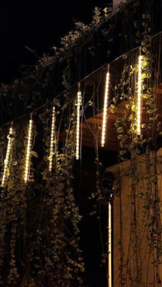 LED Dripping Icicle Lights Outdoor Christmas Cascading Meteor Shower 8 Tubes 20 Inch Linkable Set — photo 8