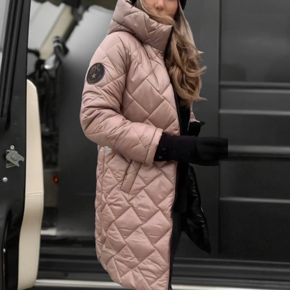 Women's Long Quilted Coat — Hooded, Lightweight Profile, Tailored Fit — photo 3