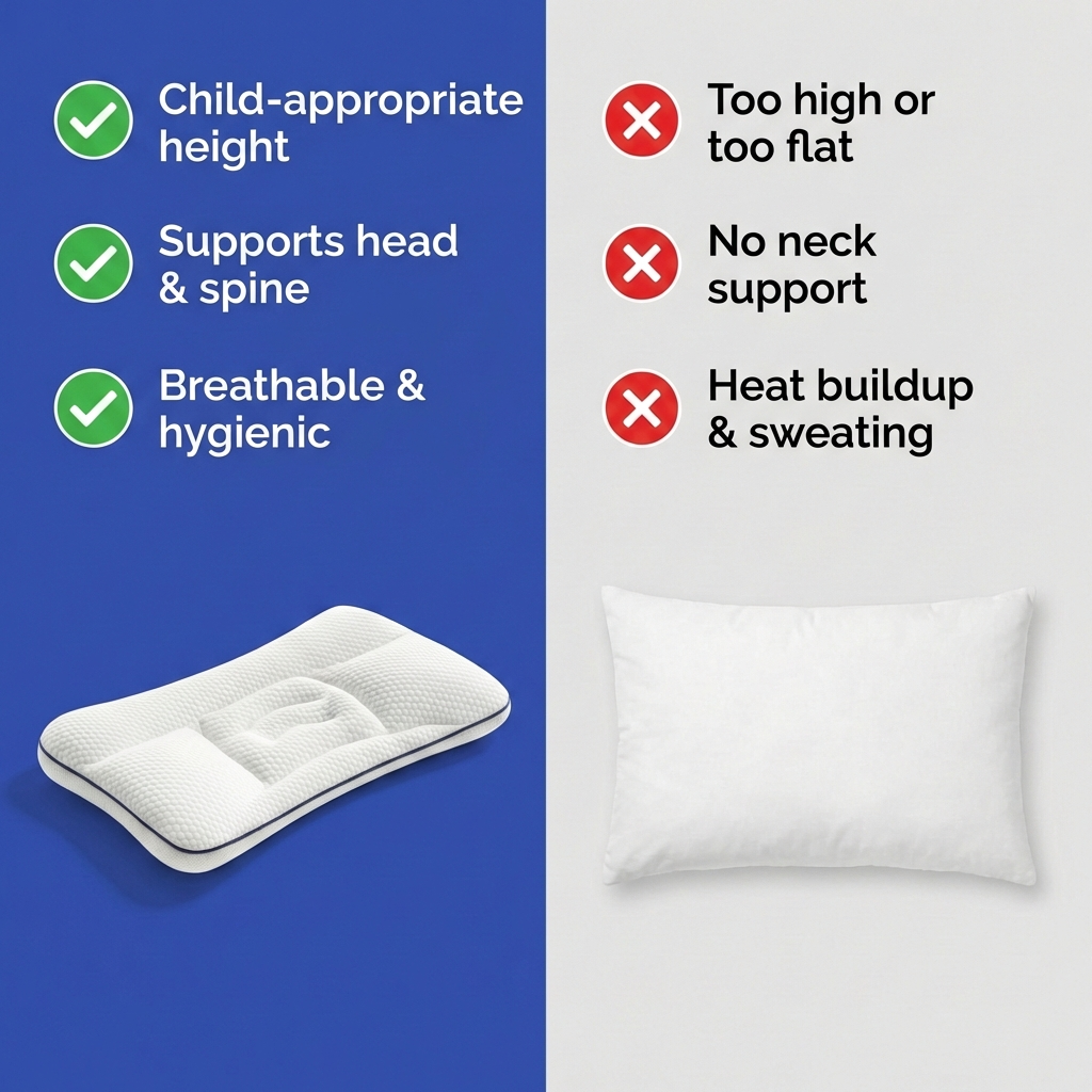Kids Memory Foam Pillow, Ergonomic Support For Growing Sleepers — photo 7