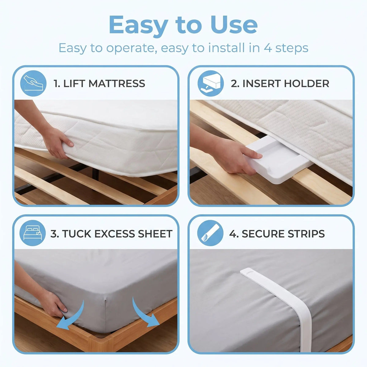 Slumblr® Sheet Gripper Straps (4 Pcs) — photo 3