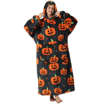 Long Wearable Blanket Hoodie Oversized Sherpa Fleece Hooded Blanket with Kangaroo Pocket for Adults — photo 16