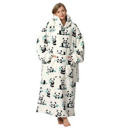 Long Wearable Blanket Hoodie Oversized Sherpa Fleece Hooded Blanket with Kangaroo Pocket for Adults — photo 18