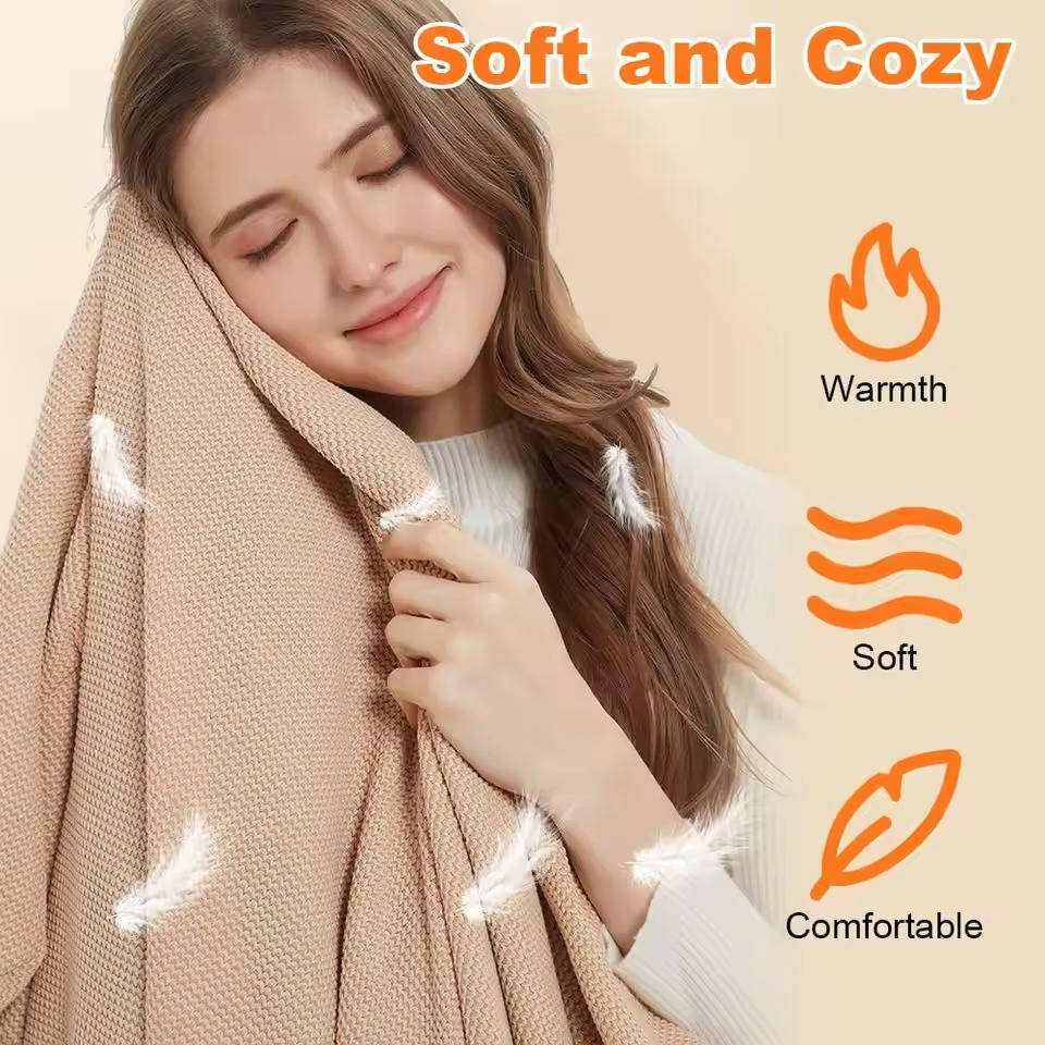 USB C Heated Shawl Blanket with Eight Heating Zones and Three Heat Levels — photo 14