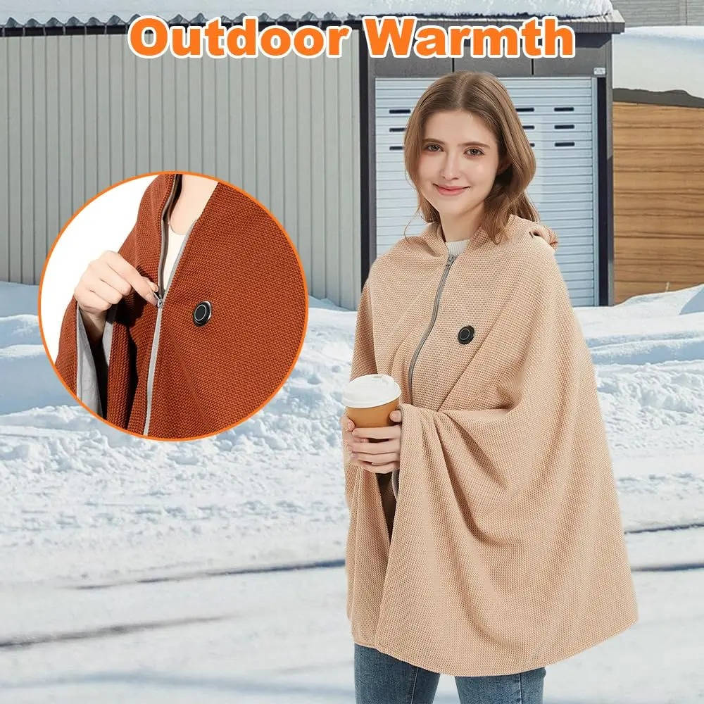 USB C Heated Shawl Blanket with Eight Heating Zones and Three Heat Levels — photo 13
