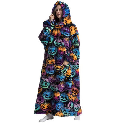 Long Wearable Blanket Hoodie Oversized Sherpa Fleece Hooded Blanket with Kangaroo Pocket for Adults — photo 15