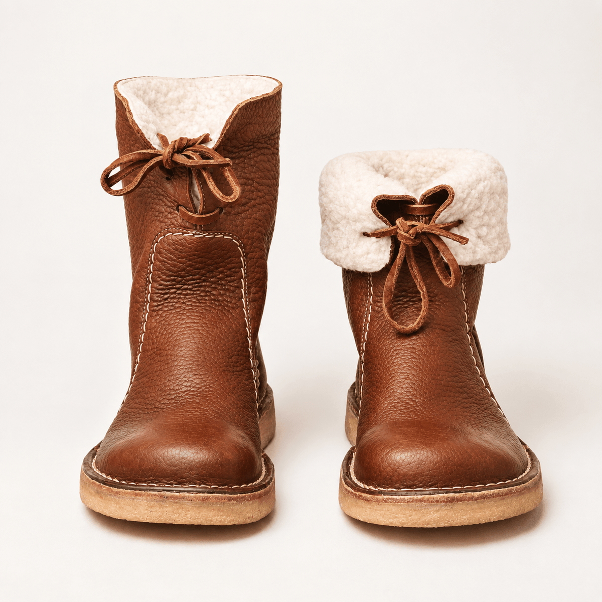Izabela - Women's Shearling-Trim Lace-Up Winter Boots with Pull Tab — photo 4