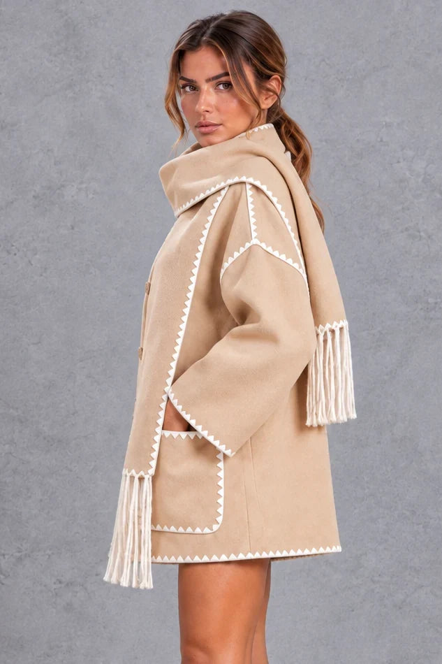 Jacket Women - Scarf Collar with Blanket Stitch — photo 2