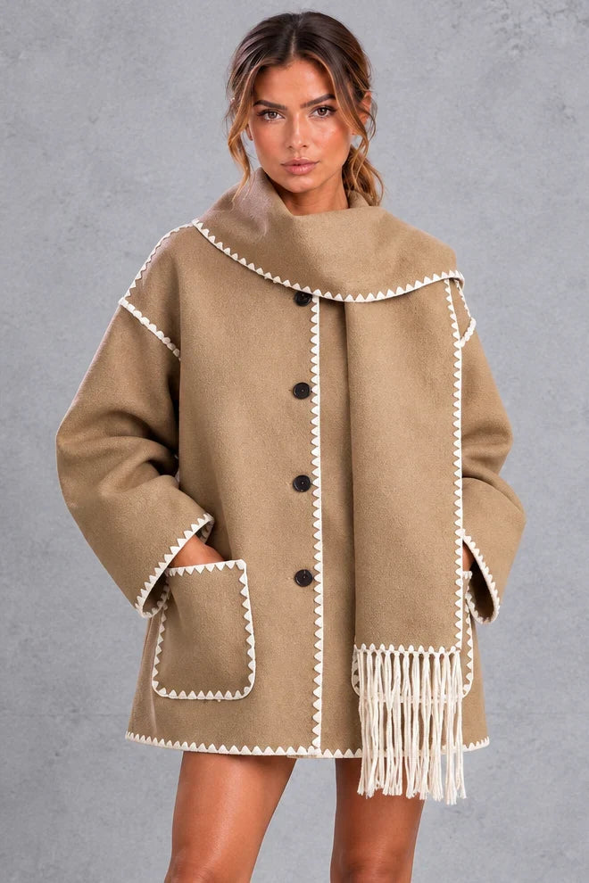 Jacket Women - Scarf Collar with Blanket Stitch — photo 6
