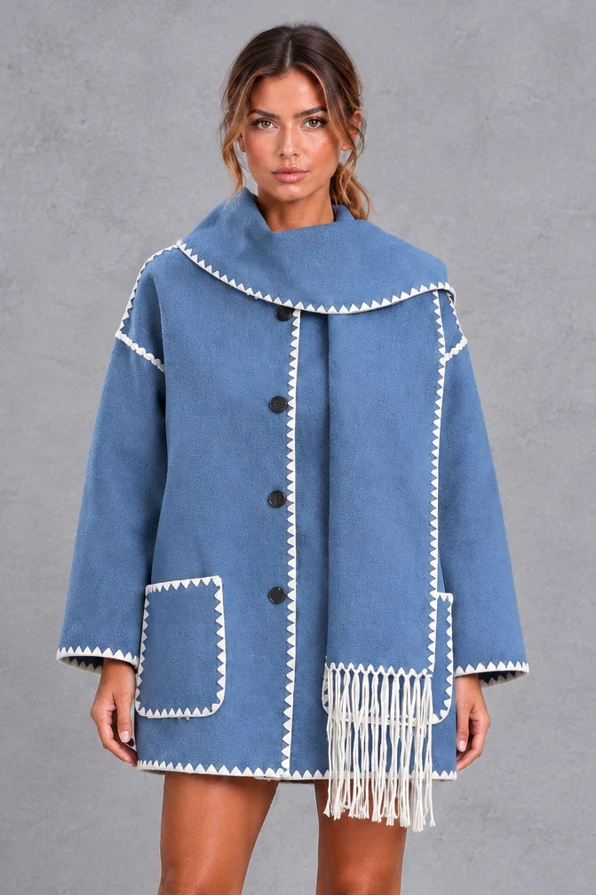 Jacket Women - Scarf Collar with Blanket Stitch — photo 7