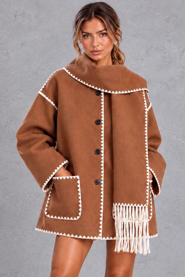 Jacket Women - Scarf Collar with Blanket Stitch — photo 8