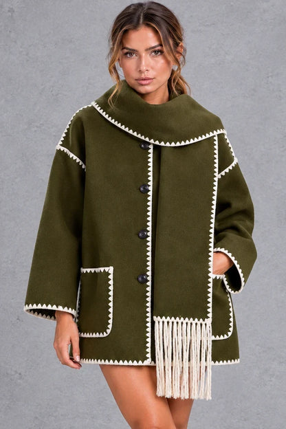 Jacket Women - Scarf Collar with Blanket Stitch — photo 10
