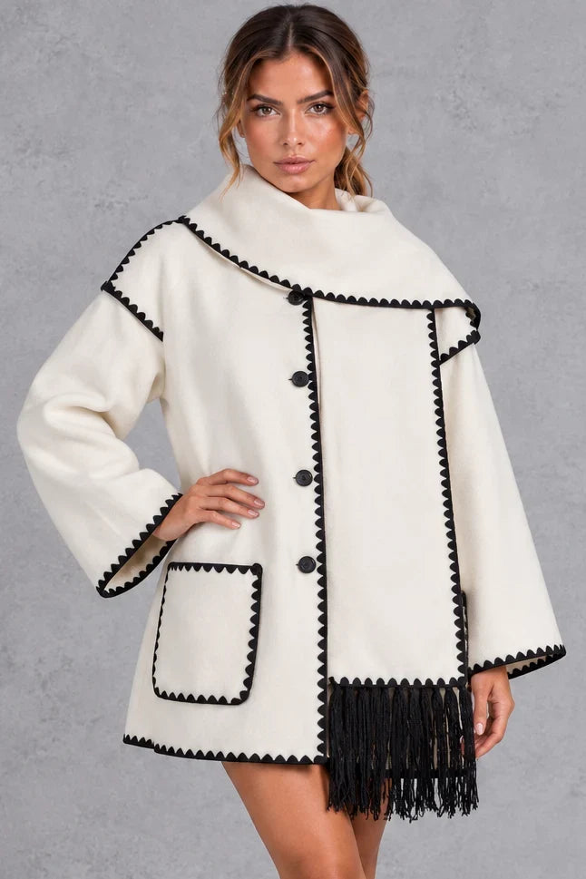 Jacket Women - Scarf Collar with Blanket Stitch — photo 11