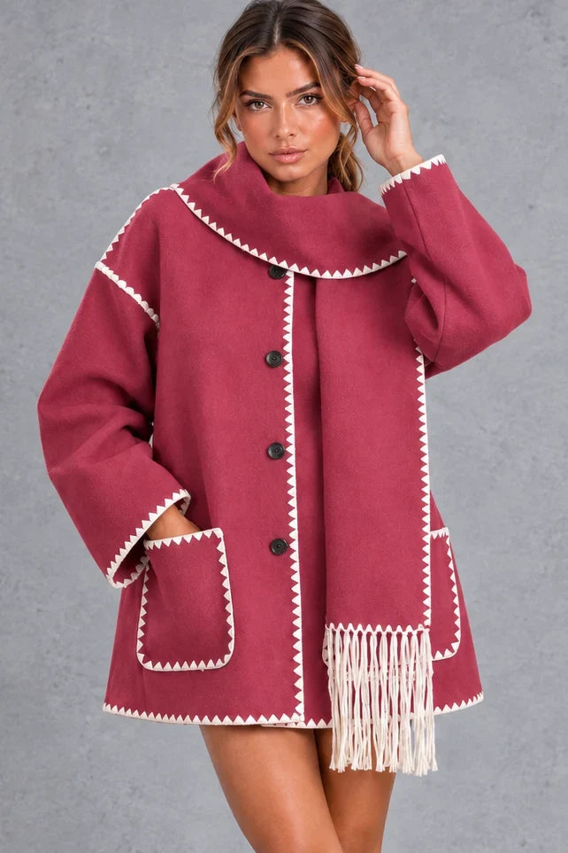 Jacket Women - Scarf Collar with Blanket Stitch — photo 12