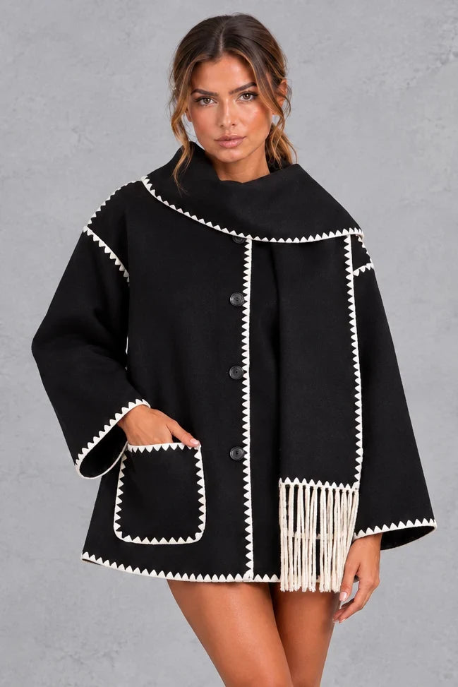 Jacket Women - Scarf Collar with Blanket Stitch — photo 13