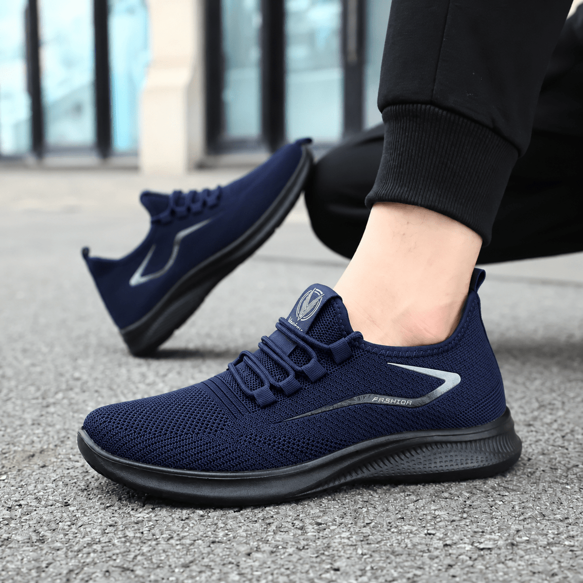 Jonas - Men's Breathable Lightweight Lace-Up Orthopaedic Trainers — photo 5