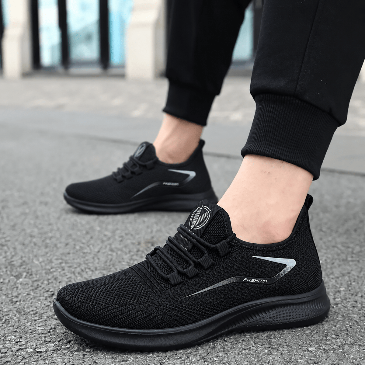 Jonas - Men's Breathable Lightweight Lace-Up Orthopaedic Trainers — photo 1