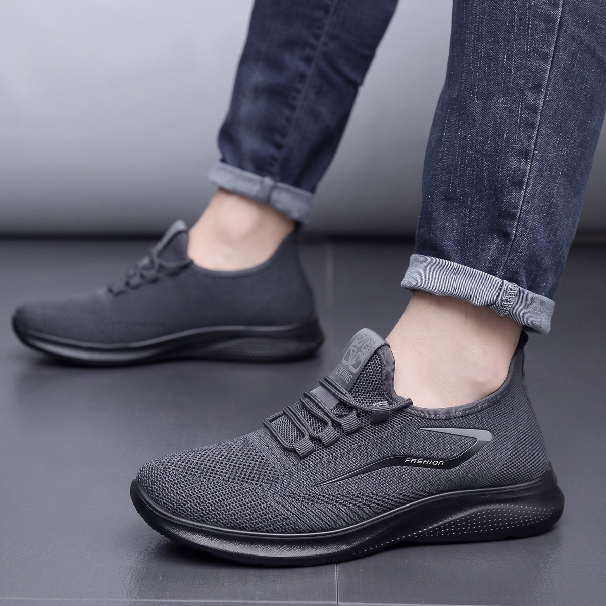 Jonas - Men's Breathable Lightweight Lace-Up Orthopaedic Trainers — photo 7