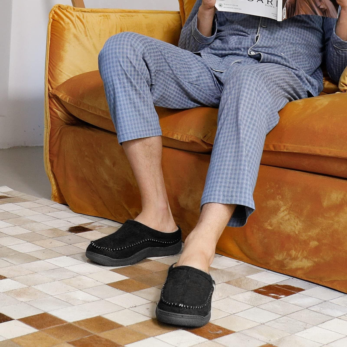 Joris – Men's Slippers in Suede-Look with Warm Lining — photo 7