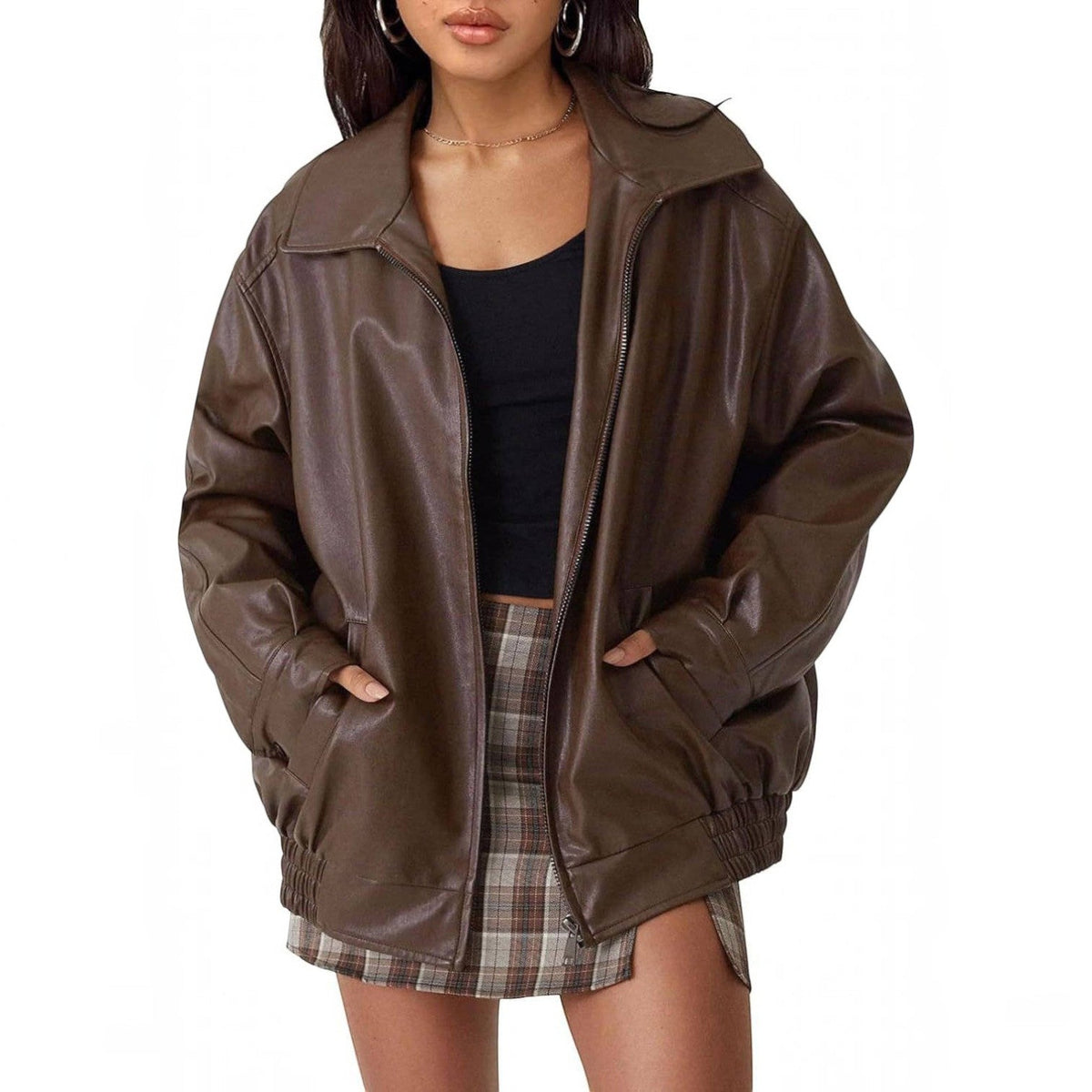 Judith | Cozy Oversized Boyfriend Moto Leather Jacket — photo 1