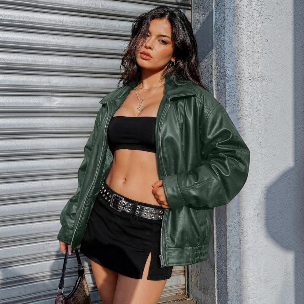 Judith | Cozy Oversized Boyfriend Moto Leather Jacket — photo 10