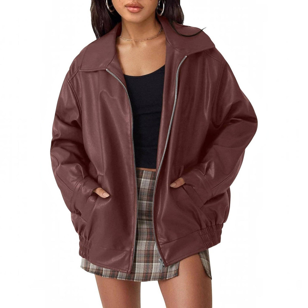 Judith | Cozy Oversized Boyfriend Moto Leather Jacket — photo 11