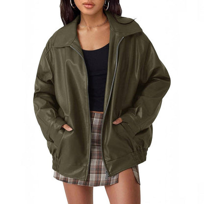 Judith | Cozy Oversized Boyfriend Moto Leather Jacket — photo 5
