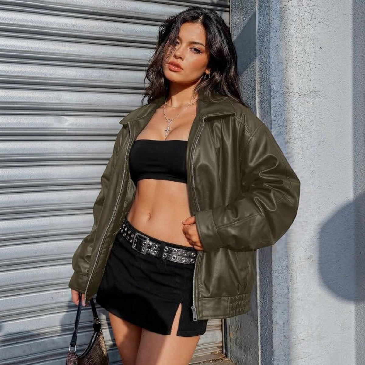 Judith | Cozy Oversized Boyfriend Moto Leather Jacket — photo 6