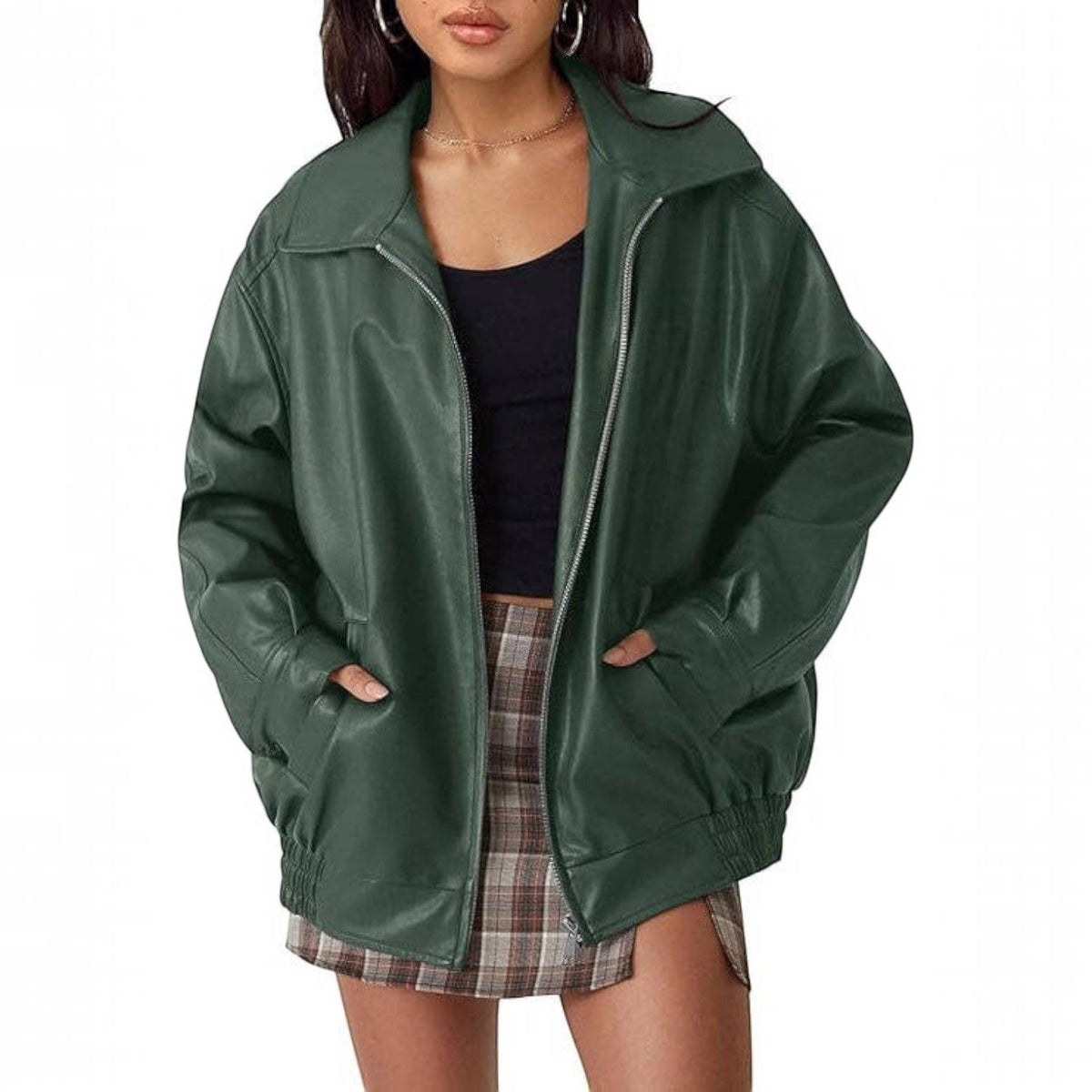Judith | Cozy Oversized Boyfriend Moto Leather Jacket — photo 9