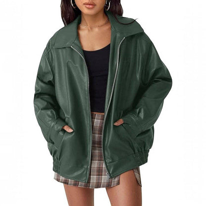Judith | Cozy Oversized Boyfriend Moto Leather Jacket — photo 9