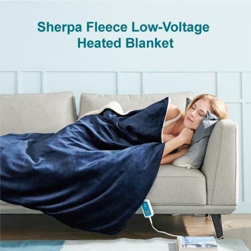 Electric Blanket and Double-Sided Sherpa Blanket with Sheep's Wool Remote Control — photo 2