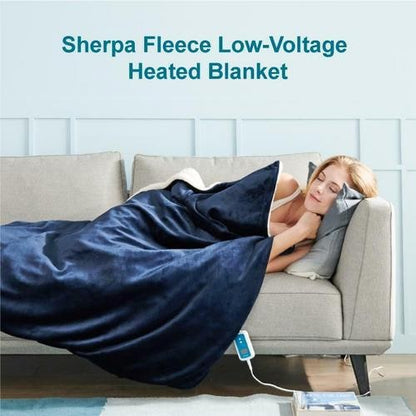 Electric Blanket and Double-Sided Sherpa Blanket with Sheep's Wool Remote Control — photo 2