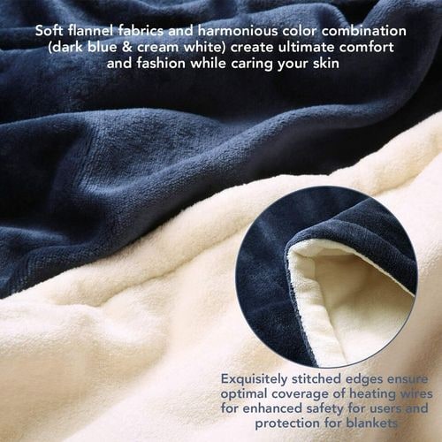 Electric Blanket and Double-Sided Sherpa Blanket with Sheep's Wool Remote Control — photo 7