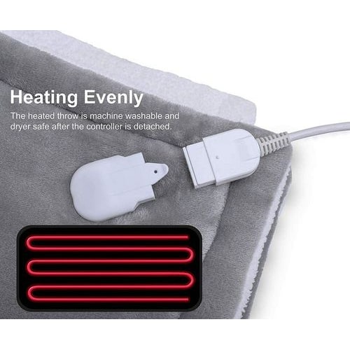 Electric Blanket and Double-Sided Sherpa Blanket with Sheep's Wool Remote Control — photo 9