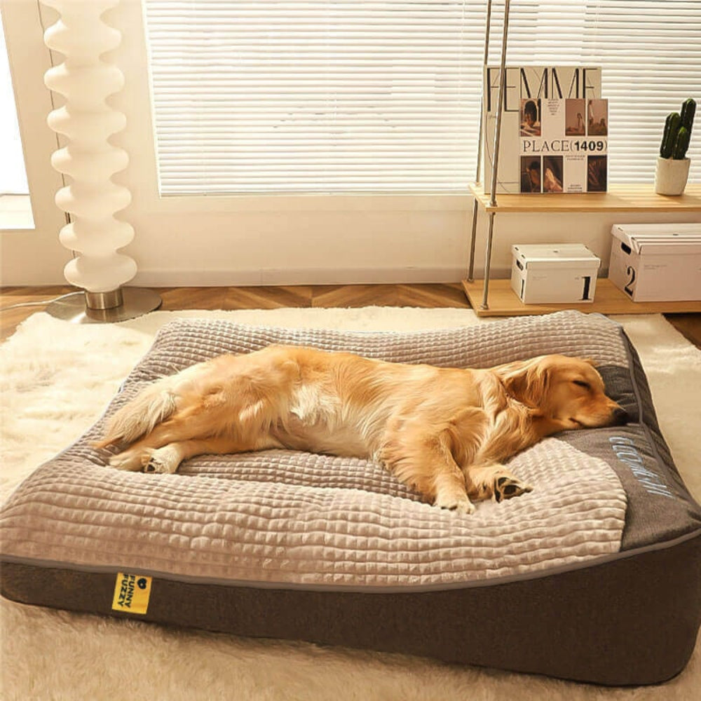 Large Orthopedic Dog Bed — Deep Padding and Contoured Bolster Edges — photo 3