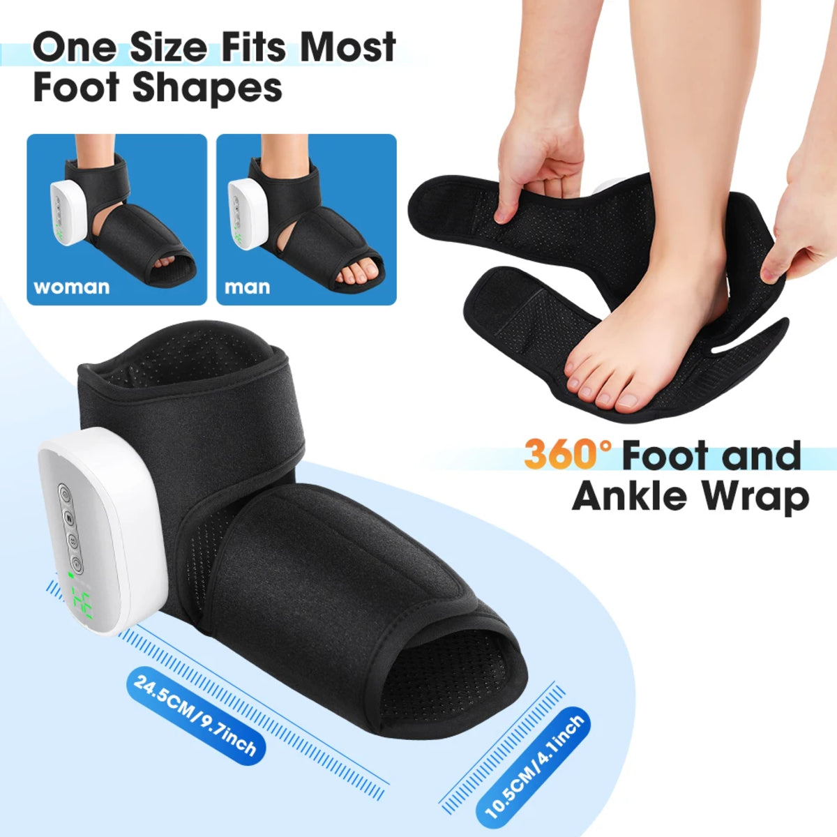 Cordless Ankle & Foot Massager 3 Modes 5 Levels with Heat & Vibration — photo 5