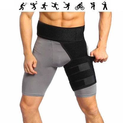 Adjustable Hip Brace Support Belt Compression Wrap for Thigh & Groin — photo 4
