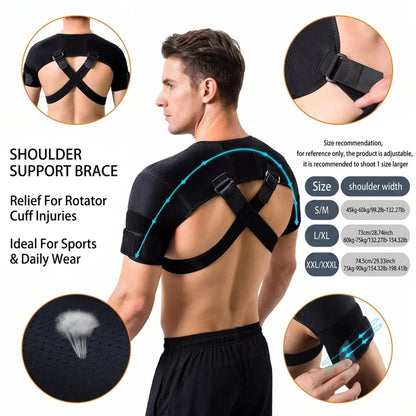 Adjustable Double Shoulder Brace Breathable Compression Support for Pain Relief — photo 2