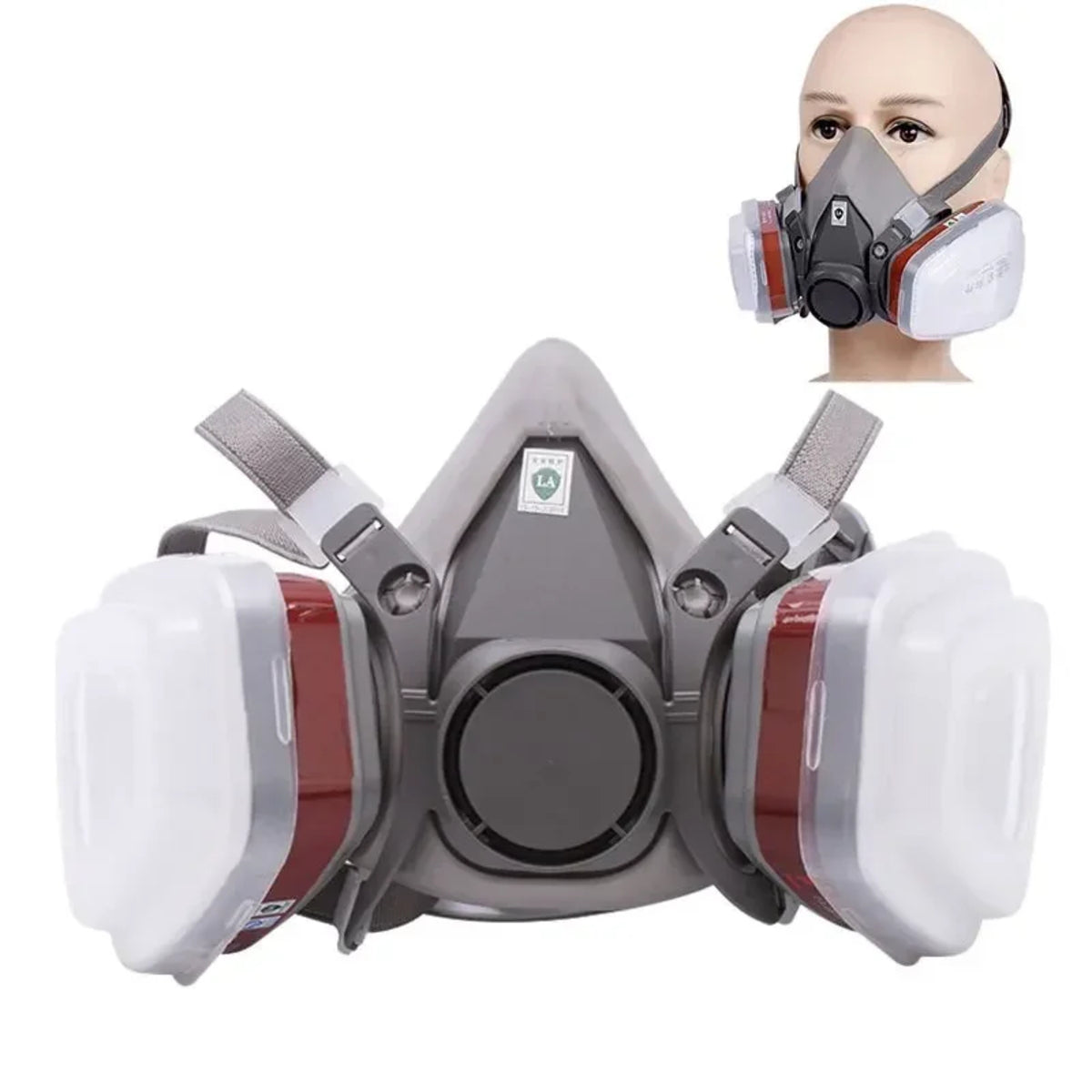 7-in-1/16-in-1 Half Face Respirator Mask with Replaceable Filters for Painting & Spraying — photo 3