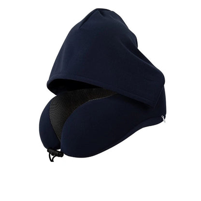 Hooded U-Shaped Memory Foam Travel Neck Pillow - Removable & Washable — photo 1