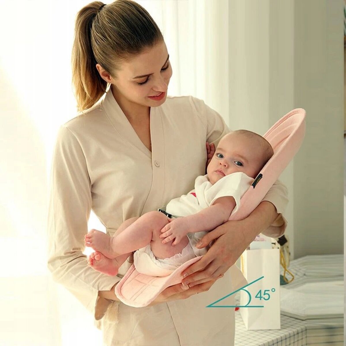 Baby Breastfeeding Pillow with Support Strap for Newborns — photo 2