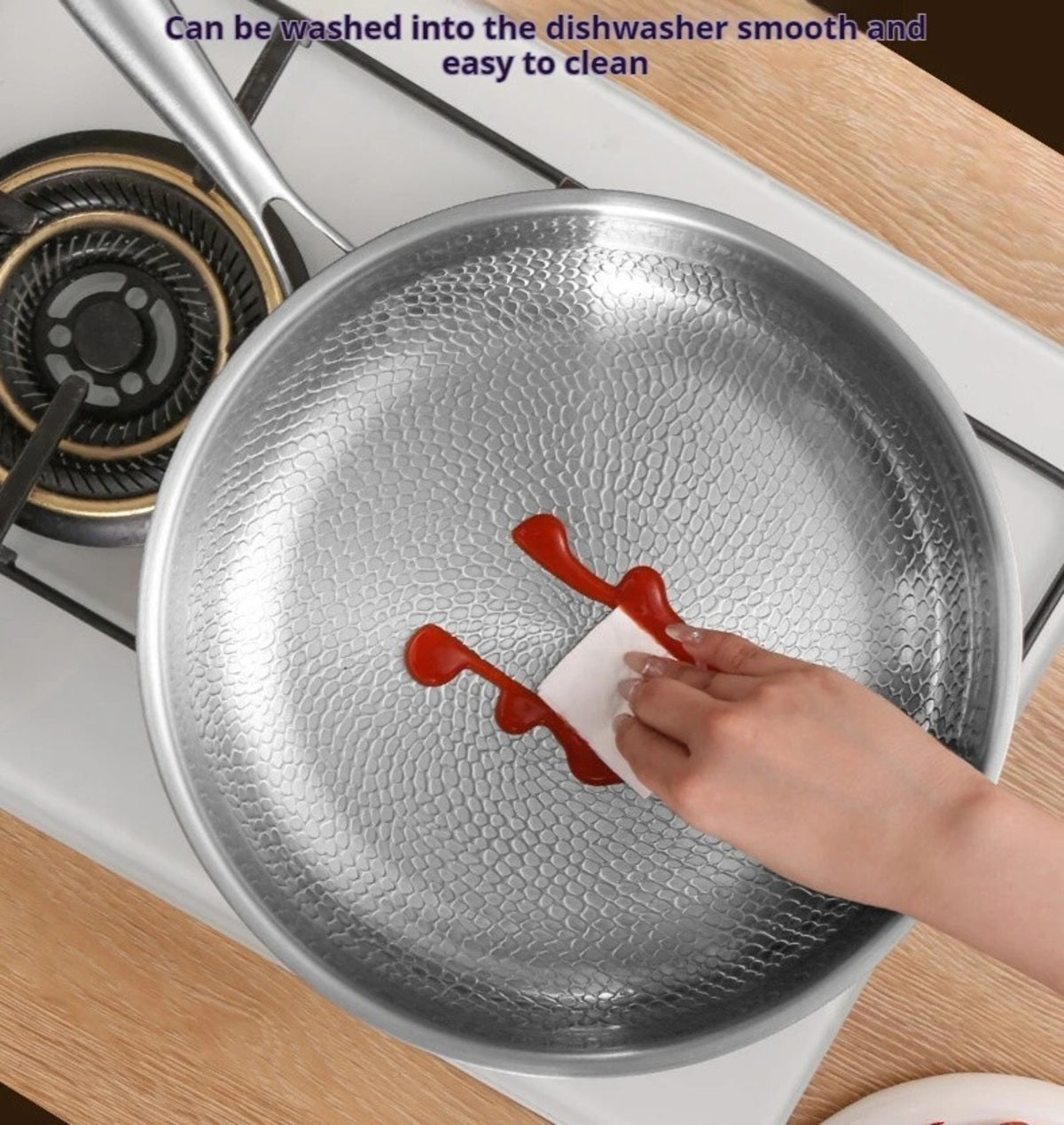 Titanium Frying Pan – Uncoated Non-Stick Hammer-Pattern Cookware — photo 8