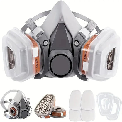 7-in-1/16-in-1 Half Face Respirator Mask with Replaceable Filters for Painting & Spraying — photo 2
